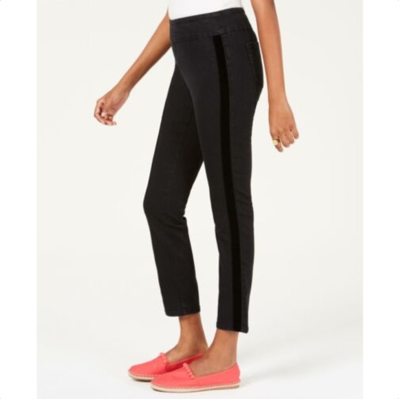 Charter Club Velvet-Trim TummyControl PullOn Jeans - Picture 1 of 2